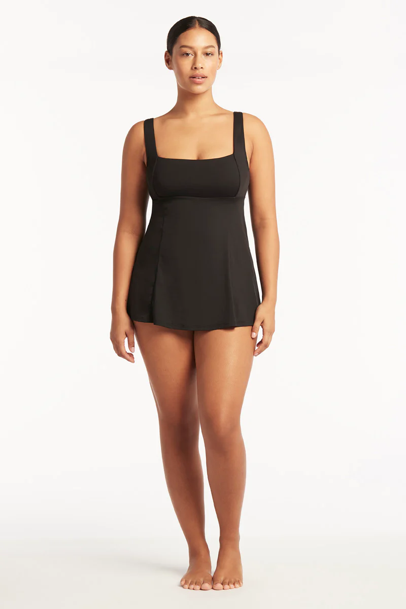 Eco Essentials Square Neck Tummy Control Swim Dress
