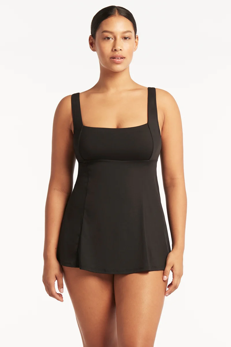 Eco Essentials Square Neck Tummy Control Swim Dress - Image 4