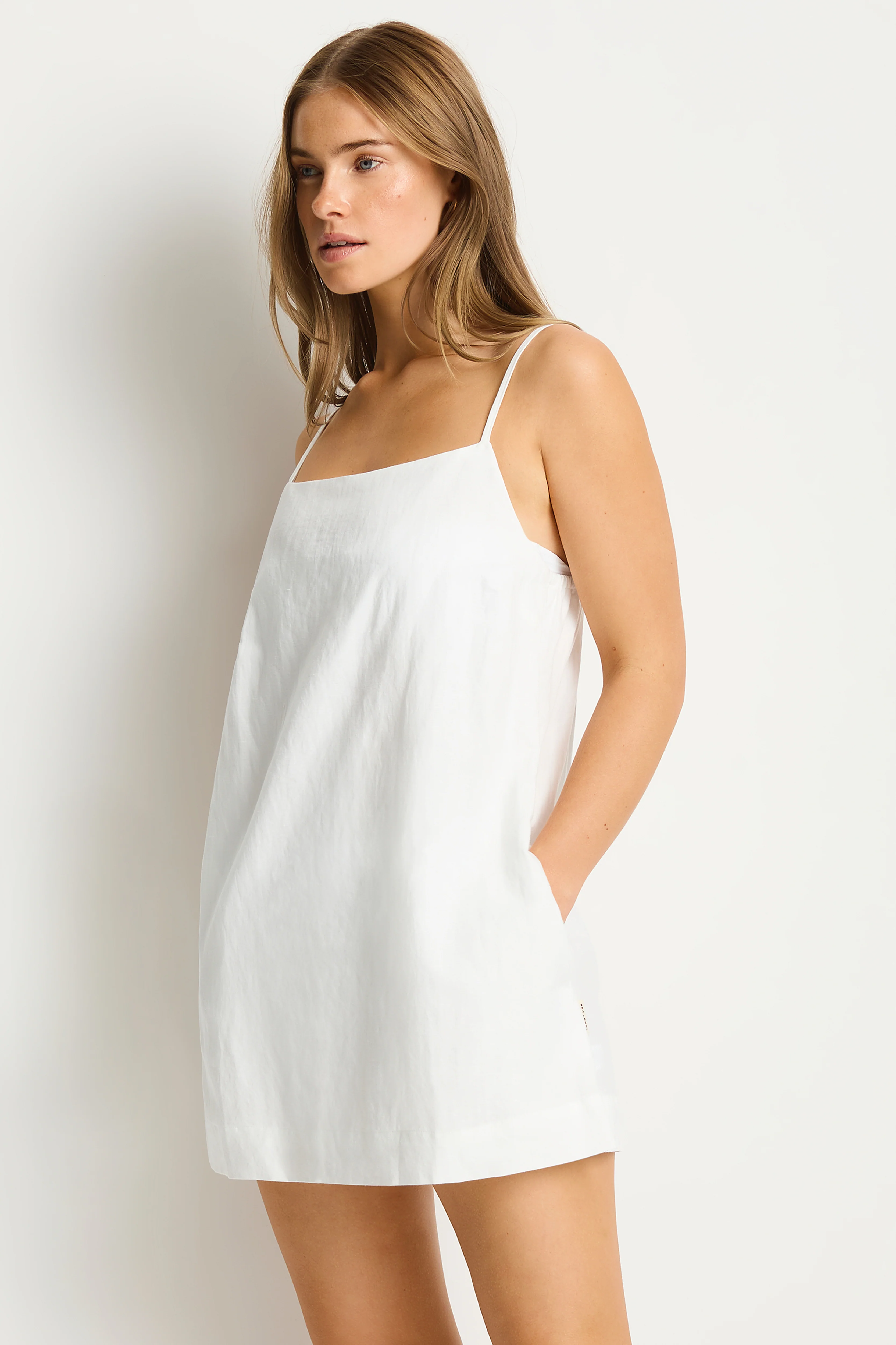 Shore Linen Shift Short Dress - Image 9