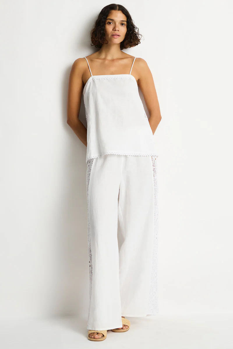 Shore Linen Panelled Shift Cami Top - Image 6
