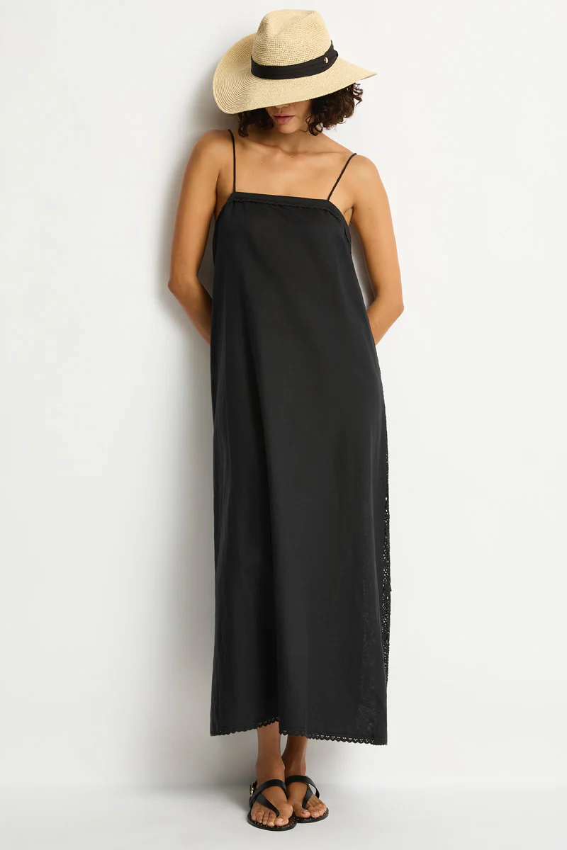 Shore Linen Panelled Bandeau Lace Maxi Dress - Image 3