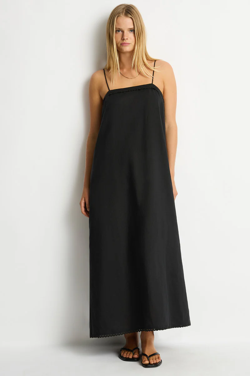 Shore Linen Panelled Bandeau Lace Maxi Dress - Image 4
