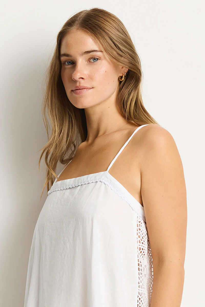 Shore Linen Panelled Bandeau Lace Maxi Dress - Image 2