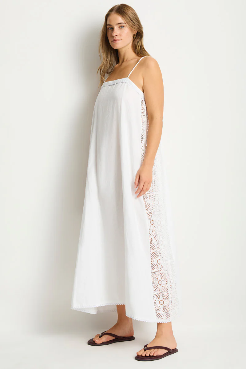 Shore Linen Panelled Bandeau Lace Maxi Dress - Image 3