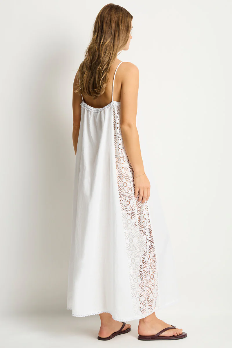 Shore Linen Panelled Bandeau Lace Maxi Dress - Image 4